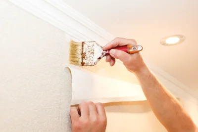 Pose de papier peint aux Châtelets — revêtements muraux et toiles de verre